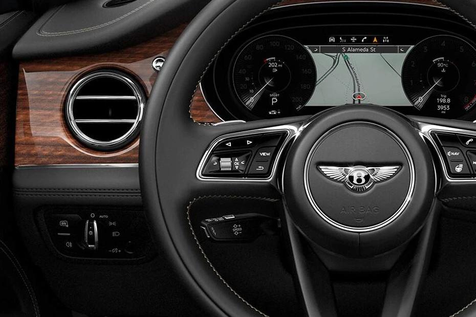 Bentley Bentayga steering-wheel view highlighting grip, controls, and comfort