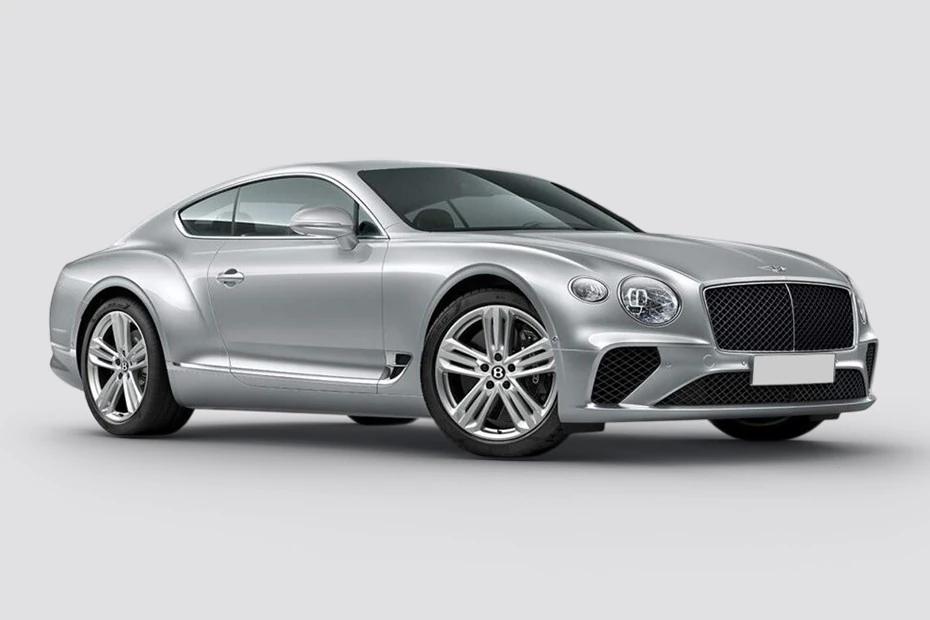 Bentley Continental front-angle view highlighting proportions, lighting, and stance