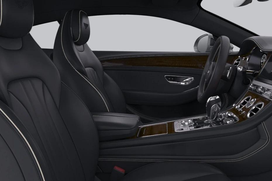 Bentley Continental front-seats view highlighting support, padding, and comfort