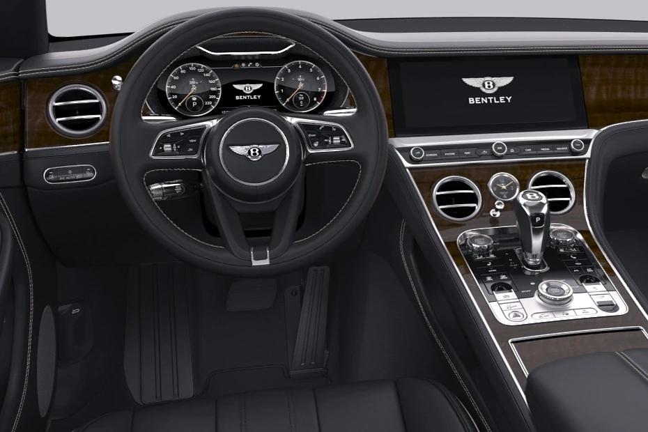 Bentley Continental steering-wheel view highlighting grip, controls, and comfort