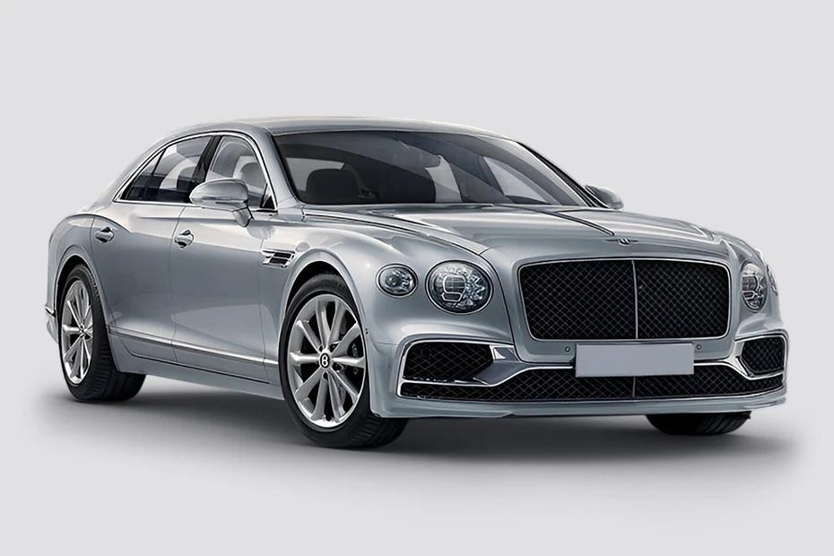 Bentley Flying Spur front-angle view highlighting proportions, lighting, and stance
