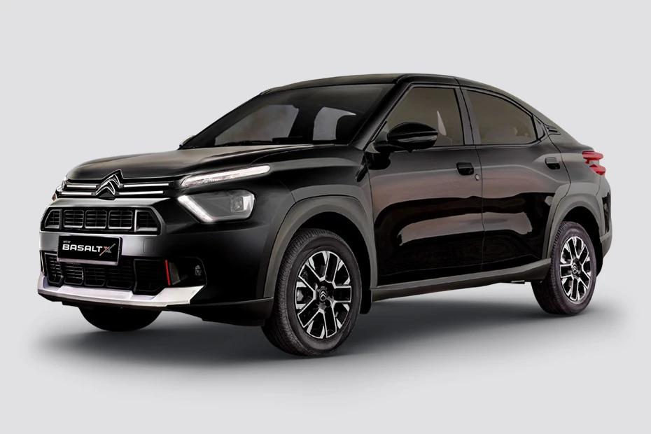 Citroen Basalt front-angle view highlighting proportions, lighting, and stance