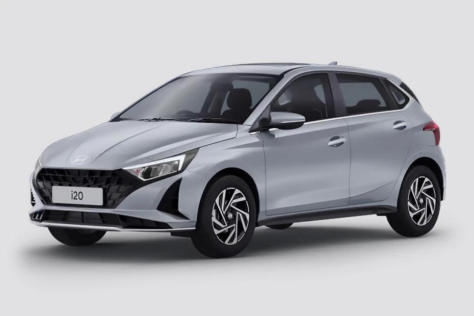 Hyundai I20 front-angle view highlighting proportions, lighting, and stance