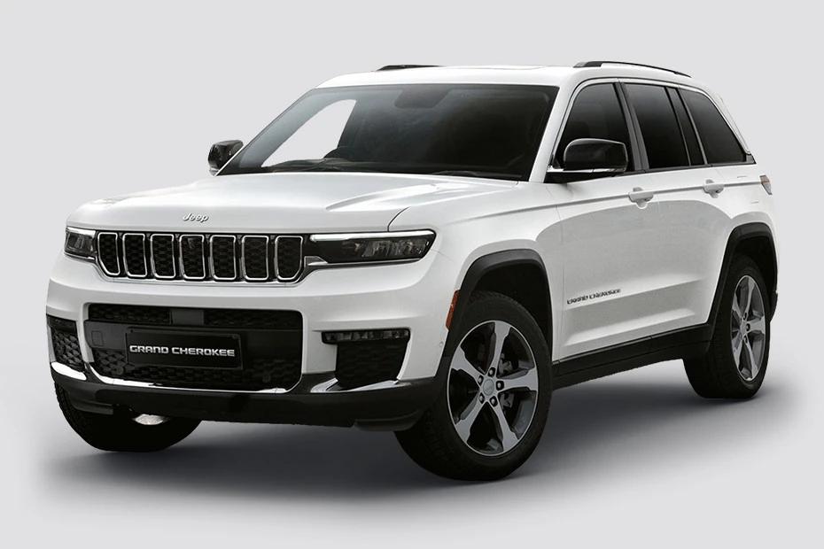 Jeep Grand Cherokee front-angle view highlighting proportions, lighting, and stance