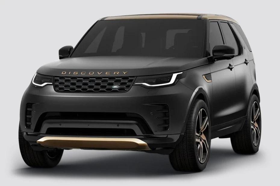 Land Rover Discovery front-angle view highlighting proportions, lighting, and stance