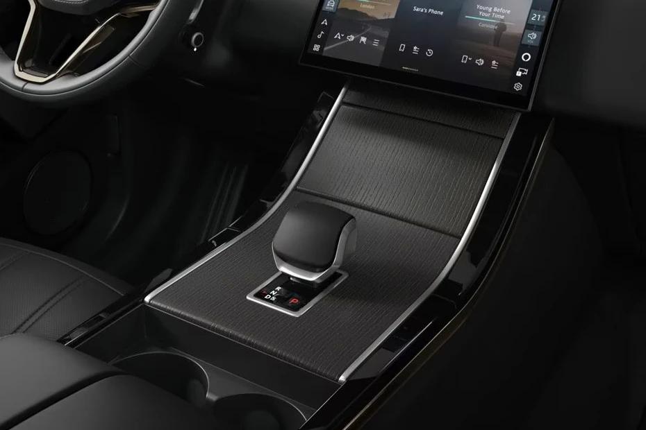 Land Rover Range Rover Evoque console-view view highlighting storage, controls, and ergonomics