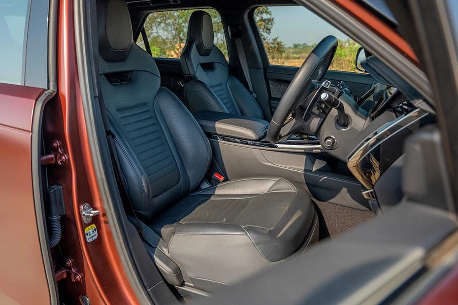 Land Rover Range Rover Sport front-seats view highlighting support, padding, and comfort