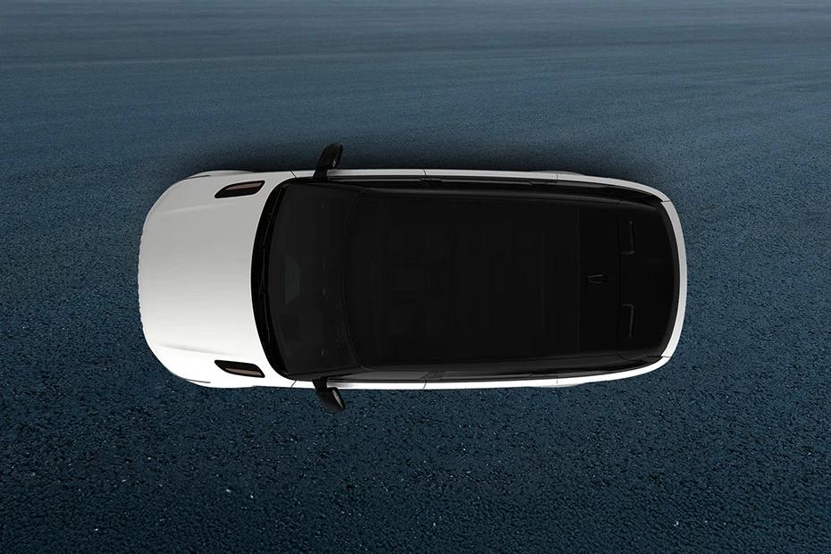 Land Rover Range Rover Velar top-view view highlighting contour, symmetry, and packaging