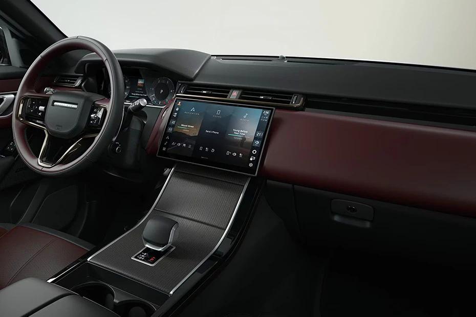 Land Rover Range Rover Velar dashboard view highlighting layout, materials, and clarity