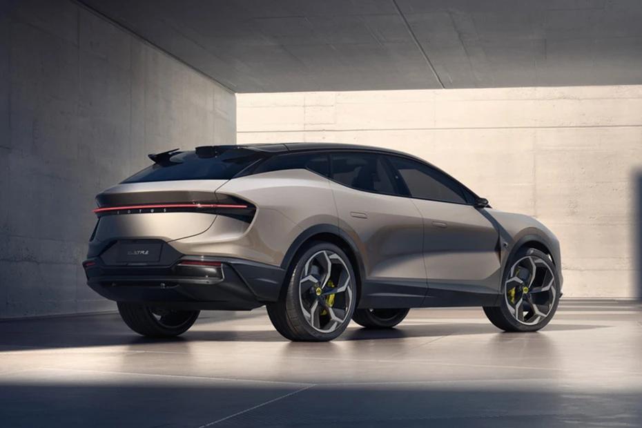 Lotus Eletre rear-view view highlighting width, presence, and balance