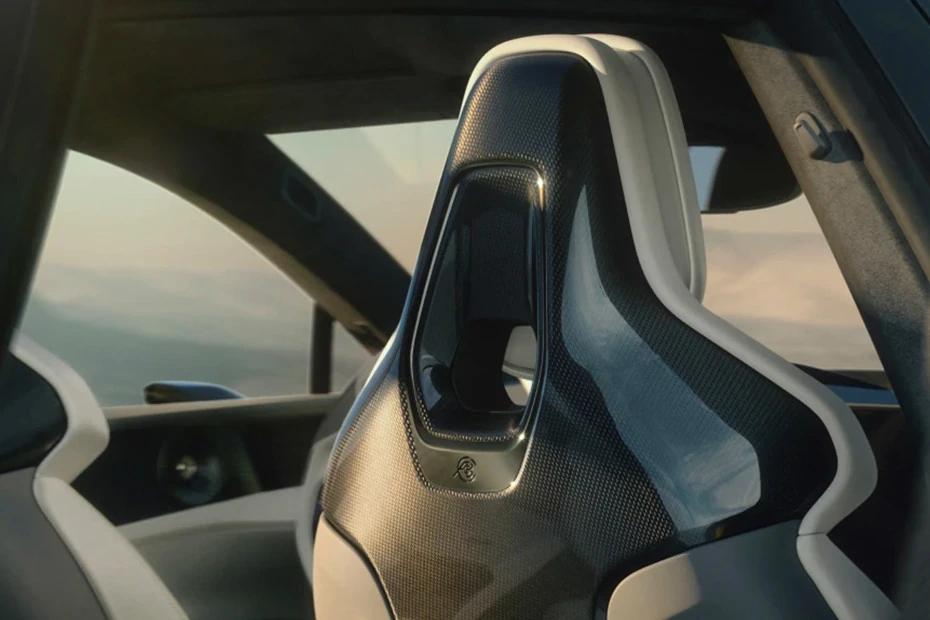 Lotus Emeya front-seats view highlighting support, padding, and comfort