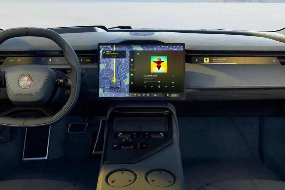 Lotus Emeya console-view view highlighting storage, controls, and ergonomics