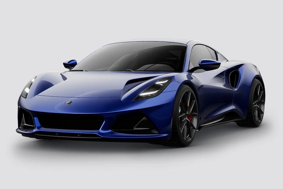 Lotus Emira front-angle view highlighting proportions, lighting, and stance