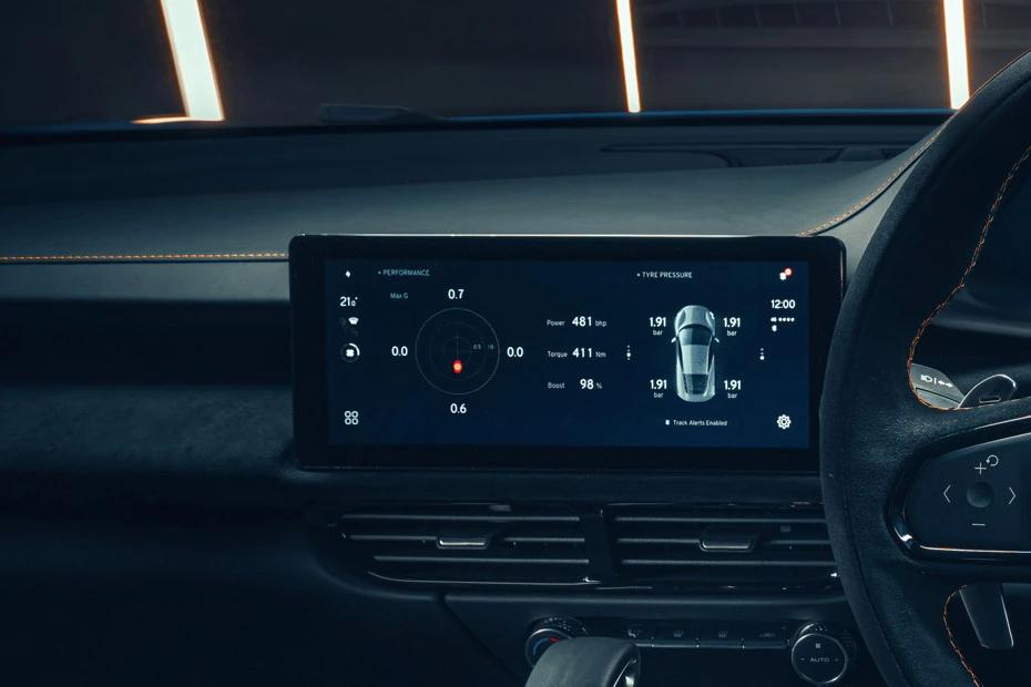 Lotus Emira infotainment view highlighting screen, clarity, and usability