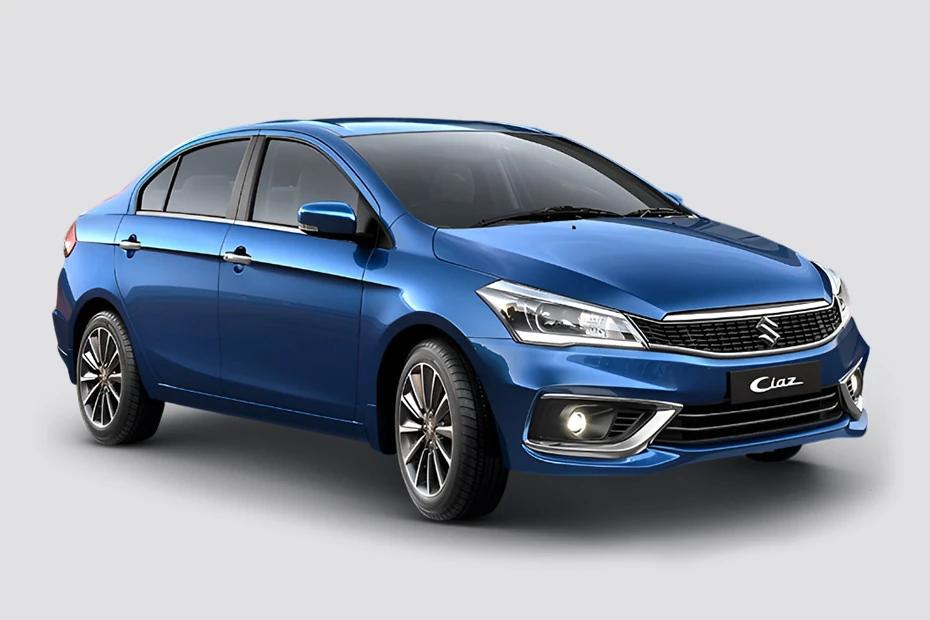 Maruti Ciaz front-angle view highlighting proportions, lighting, and stance