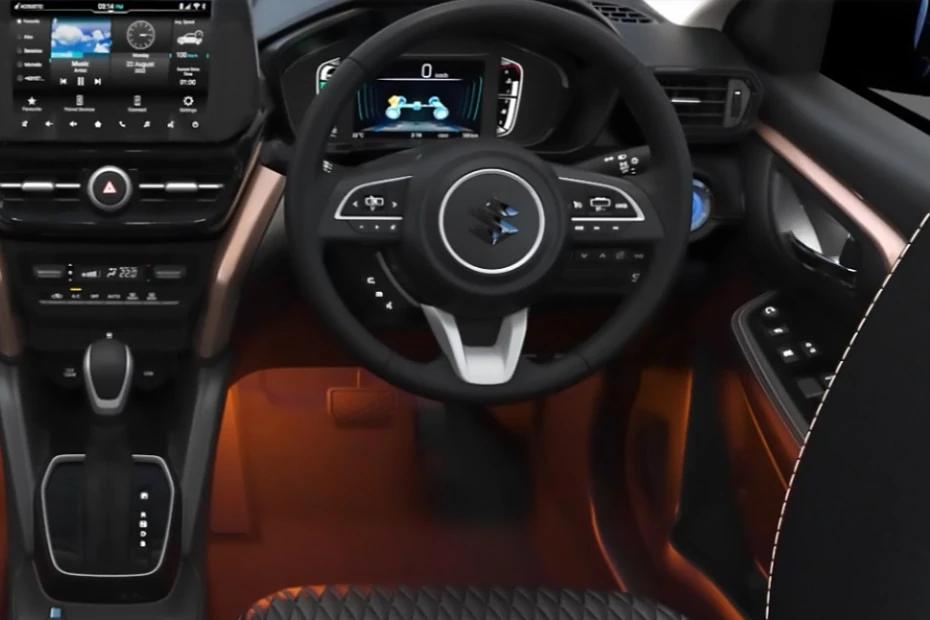 Maruti Grand Vitara steering-wheel view highlighting grip, controls, and comfort