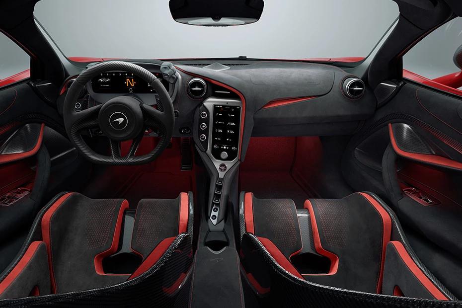 Mclaren 750s dashboard view highlighting layout, materials, and clarity