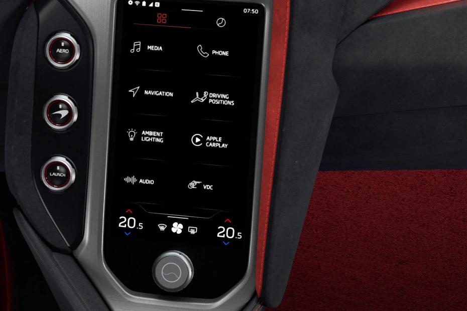 Mclaren 750s infotainment view highlighting screen, clarity, and usability