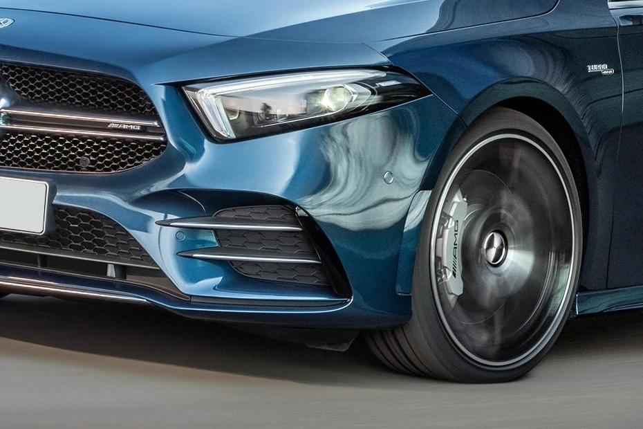 Mercedes Benz A Class Limousine steering-wheel view highlighting grip, controls, and comfort