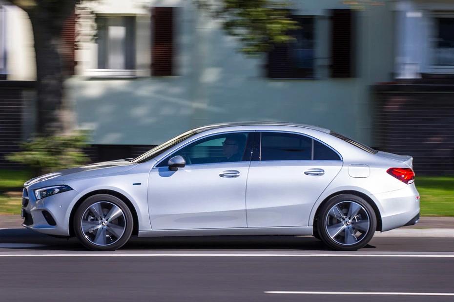 Mercedes Benz A Class Limousine side-profile view highlighting roofline, stance, and proportion