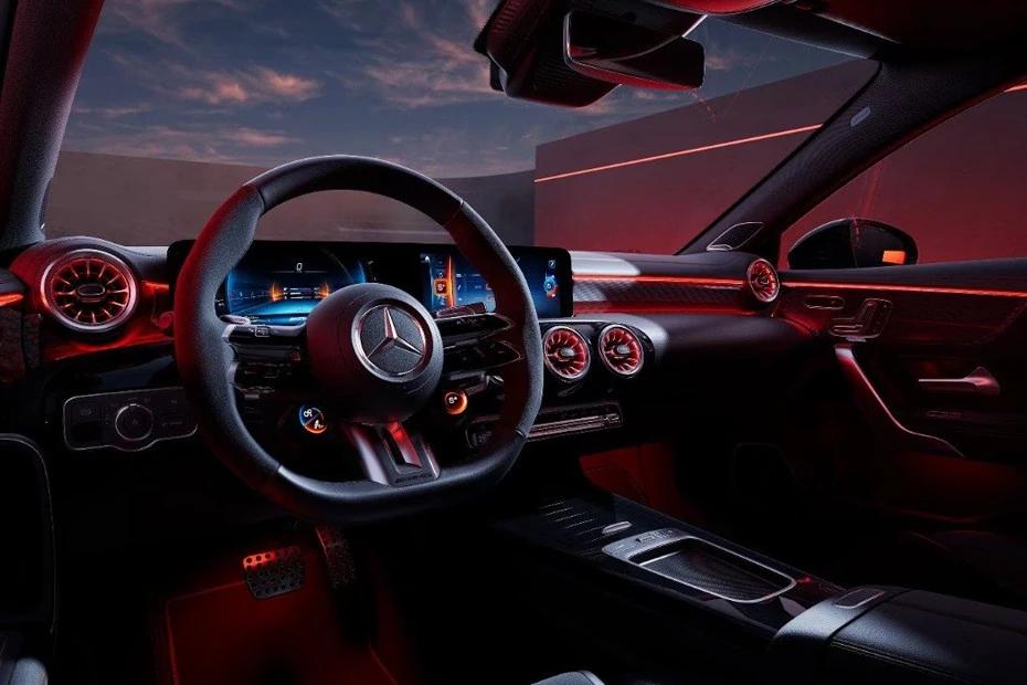Mercedes Benz Amg A 45 S dashboard view highlighting layout, materials, and clarity