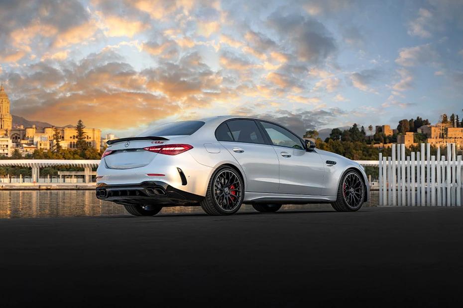 Mercedes Benz Amg C 63 rear-view view highlighting width, presence, and balance