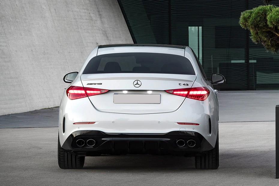 Mercedes Benz Amg C43 rear-view view highlighting width, presence, and balance