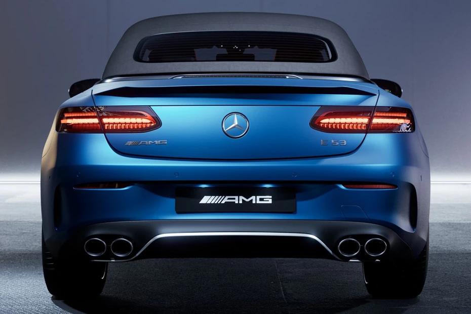 Mercedes Benz Amg E 53 Cabriolet top-view view highlighting contour, symmetry, and packaging