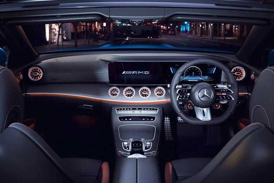 Mercedes Benz Amg E 53 Cabriolet dashboard view highlighting layout, materials, and clarity