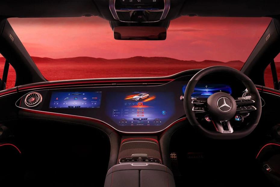 Mercedes Benz Amg Eqs dashboard view highlighting layout, materials, and clarity