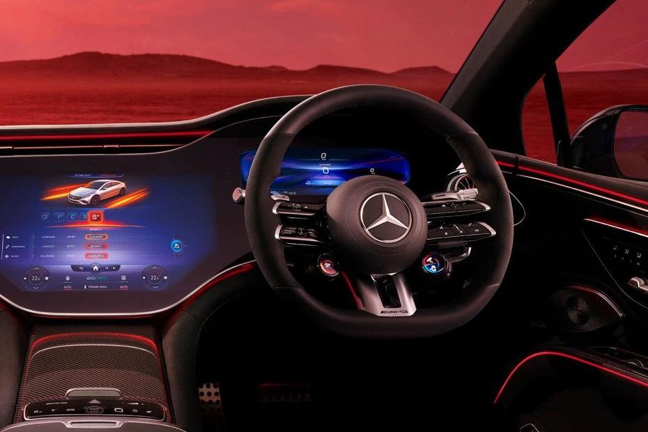 Mercedes Benz Amg Eqs steering-wheel view highlighting grip, controls, and comfort