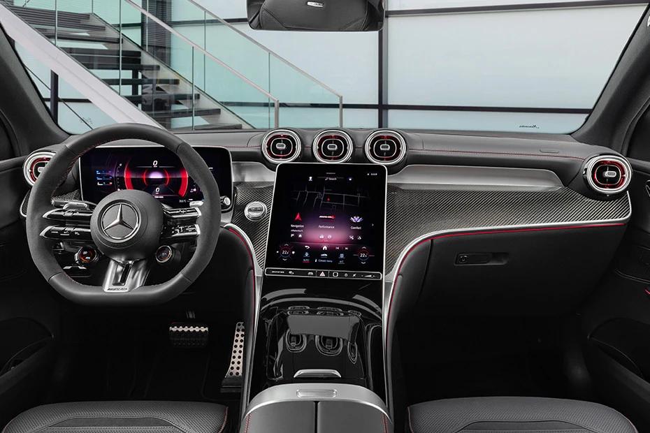 Mercedes Benz Amg Glc 43 dashboard view highlighting layout, materials, and clarity