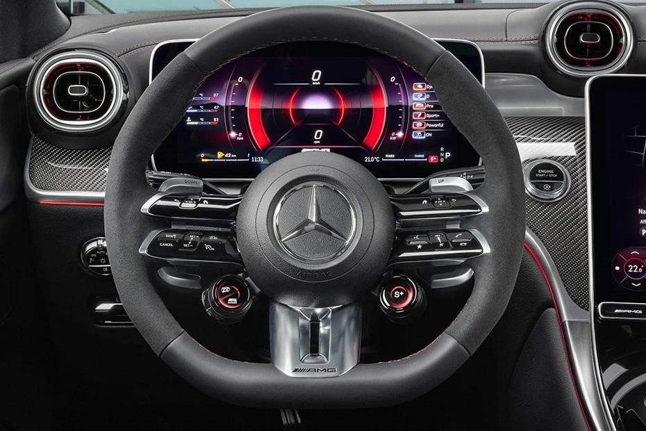 Mercedes Benz Amg Glc 43 steering-wheel view highlighting grip, controls, and comfort
