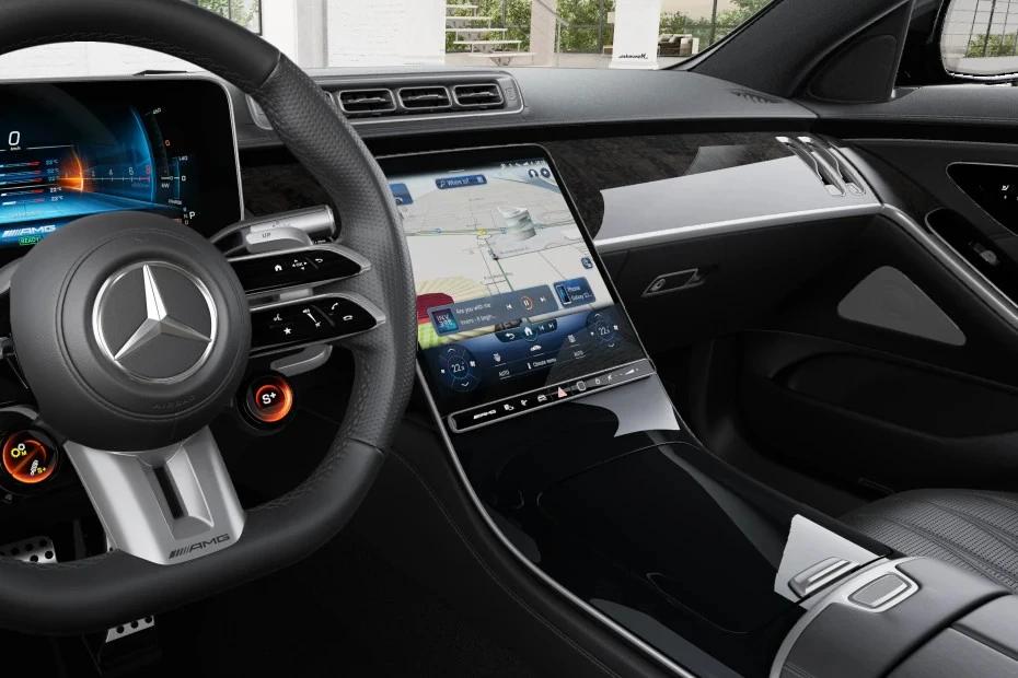 Mercedes Benz Amg S 63 console-view view highlighting storage, controls, and ergonomics