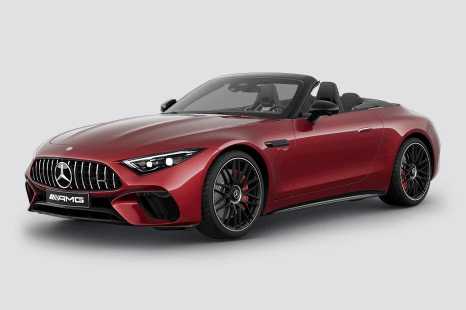 Mercedes Benz Amg Sl front-angle view highlighting proportions, lighting, and stance