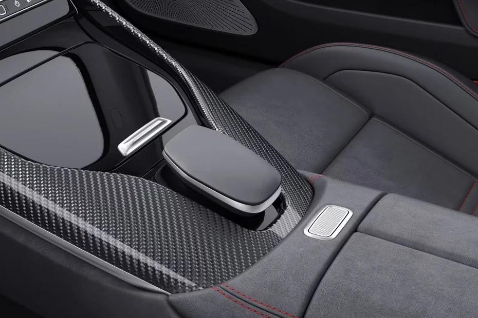 Mercedes Benz Amg Sl console-view view highlighting storage, controls, and ergonomics