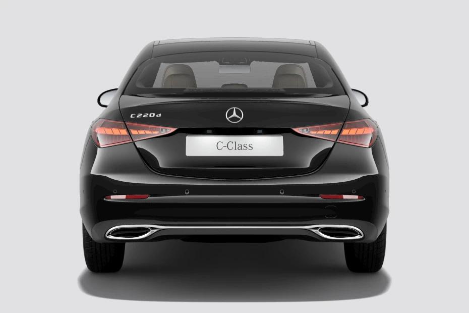 Mercedes Benz C Class rear-view view highlighting width, presence, and balance