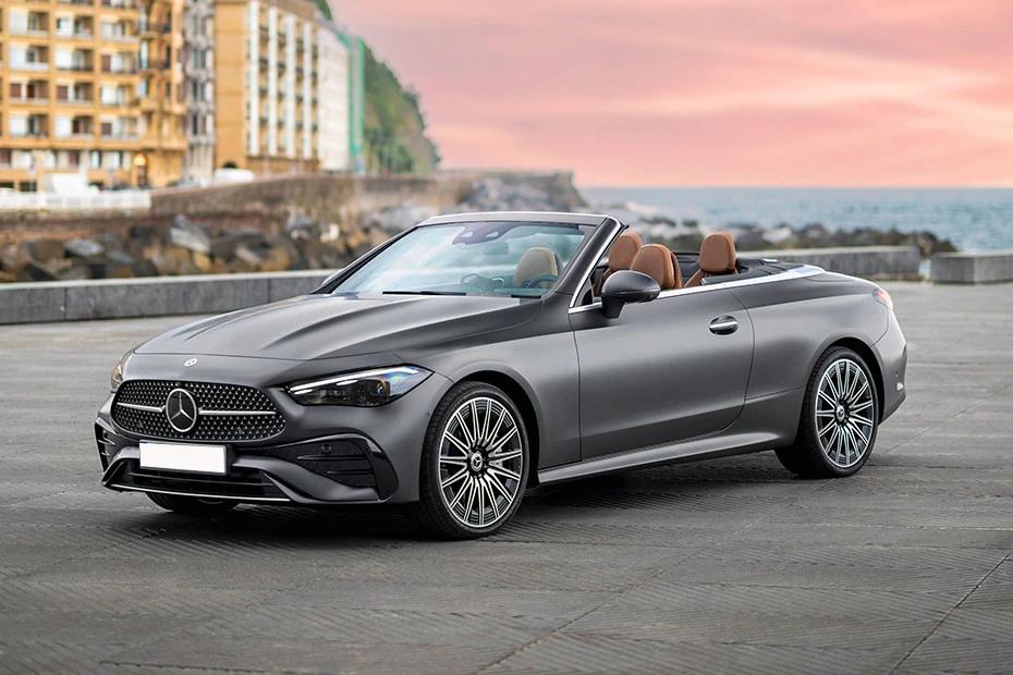 Mercedes Benz Cle Cabriolet top-view view highlighting contour, symmetry, and packaging