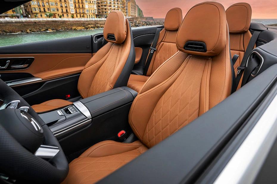 Mercedes Benz Cle Cabriolet front-seats view highlighting support, padding, and comfort