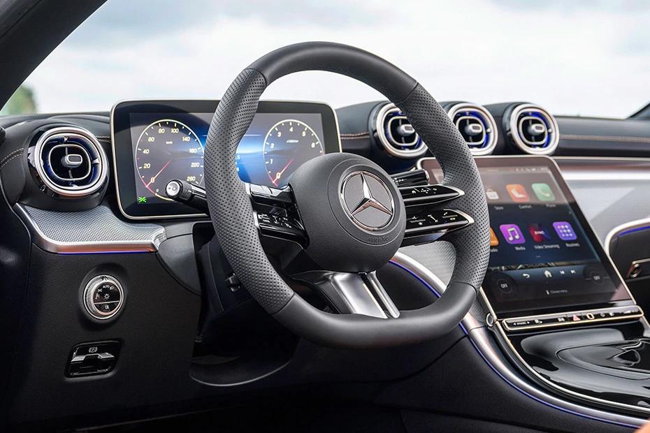 Mercedes Benz Cle Cabriolet steering-wheel view highlighting grip, controls, and comfort