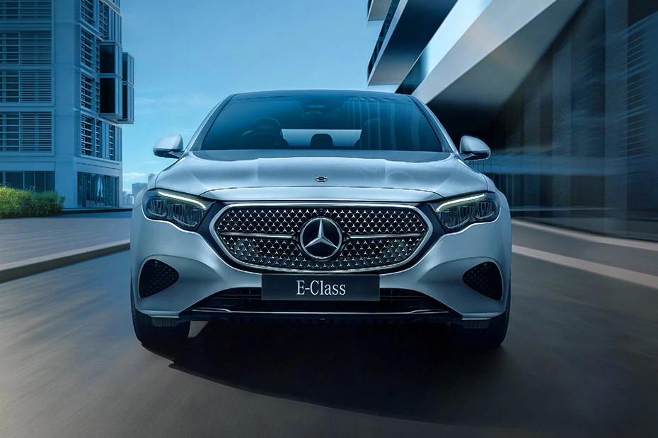 Mercedes Benz E Class rear-view view highlighting width, presence, and balance