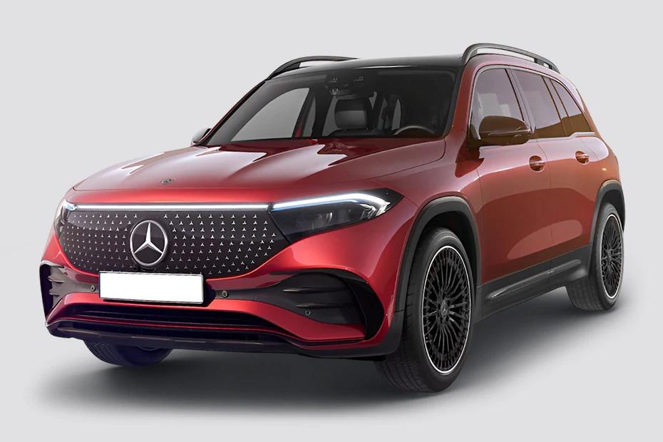 Mercedes Benz Eqb front-angle view highlighting proportions, lighting, and stance