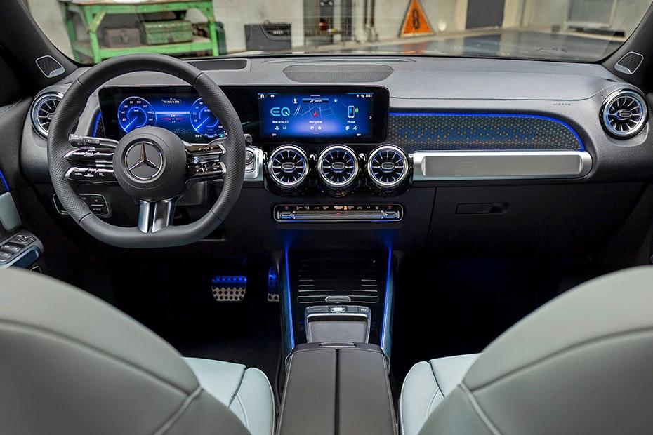 Mercedes Benz Eqb dashboard view highlighting layout, materials, and clarity
