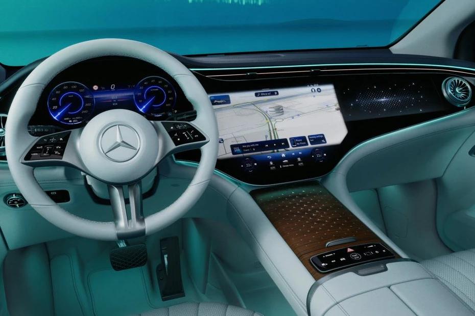 Mercedes Benz Eqe Suv dashboard view highlighting layout, materials, and clarity