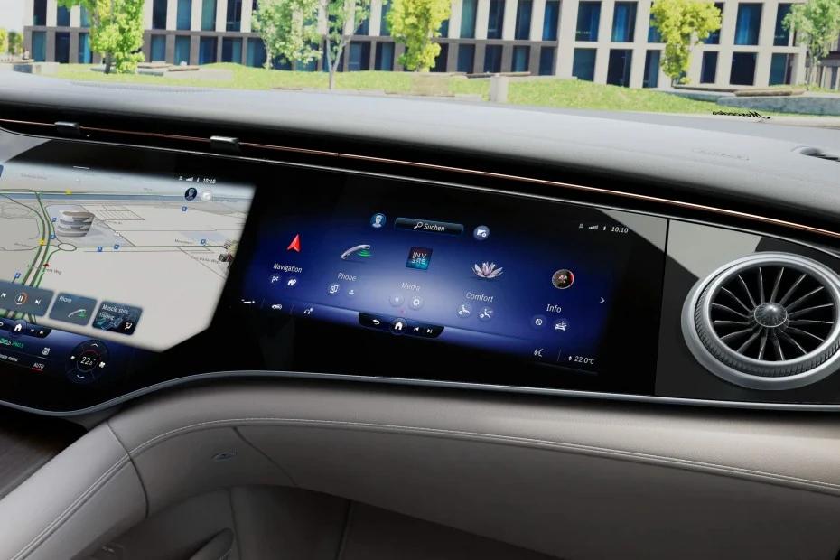 Mercedes Benz Eqs infotainment view highlighting screen, clarity, and usability