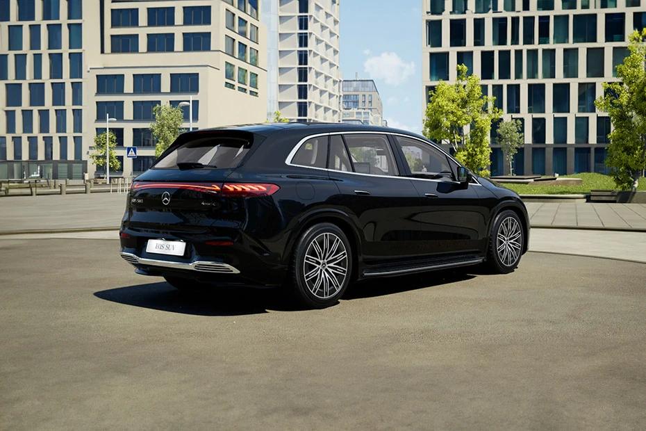 Mercedes Benz Eqs Suv top-view view highlighting contour, symmetry, and packaging