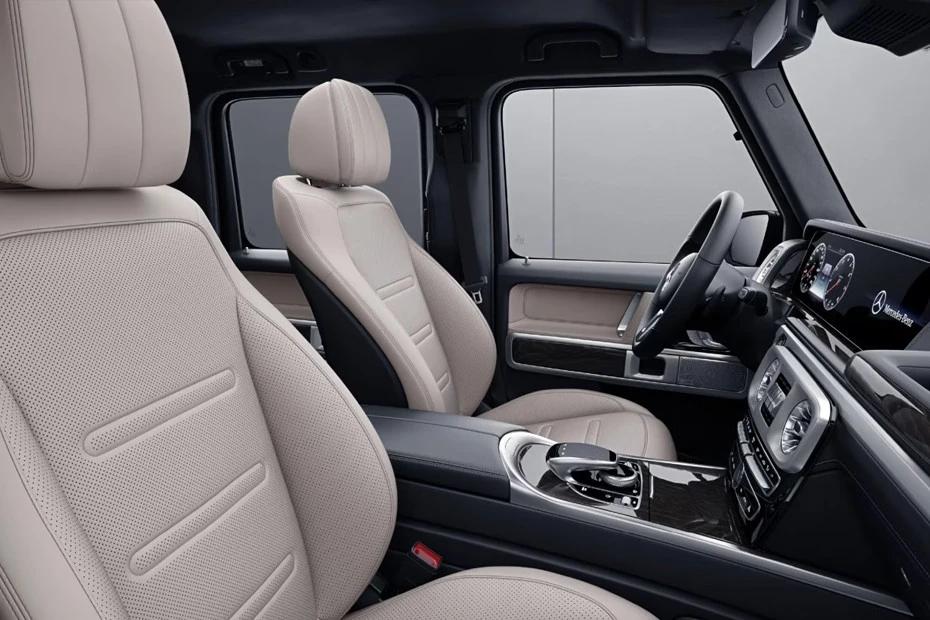Mercedes Benz G Class front-seats view highlighting support, padding, and comfort