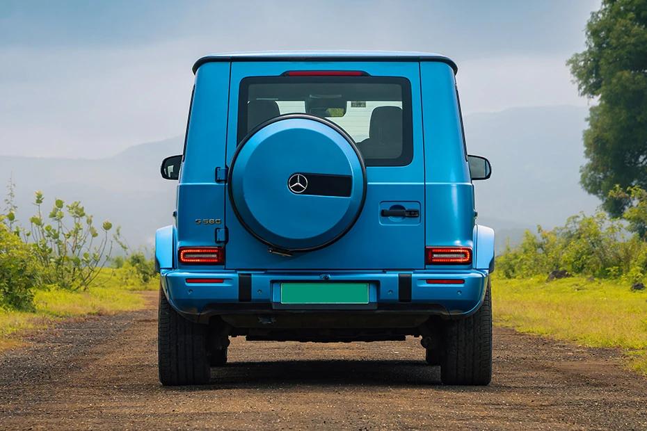Mercedes Benz G Class Electric rear-view view highlighting width, presence, and balance