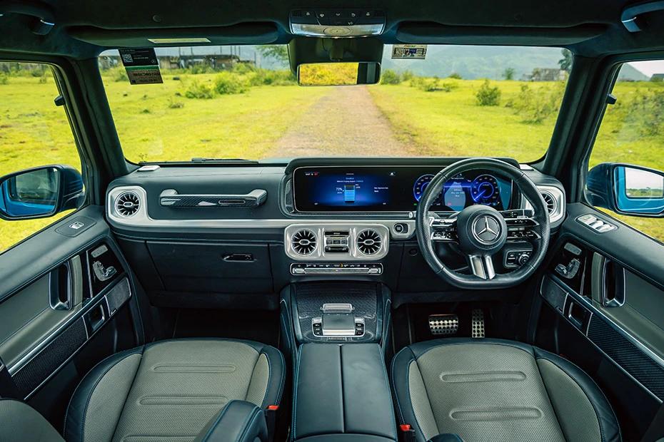 Mercedes Benz G Class Electric dashboard view highlighting layout, materials, and clarity