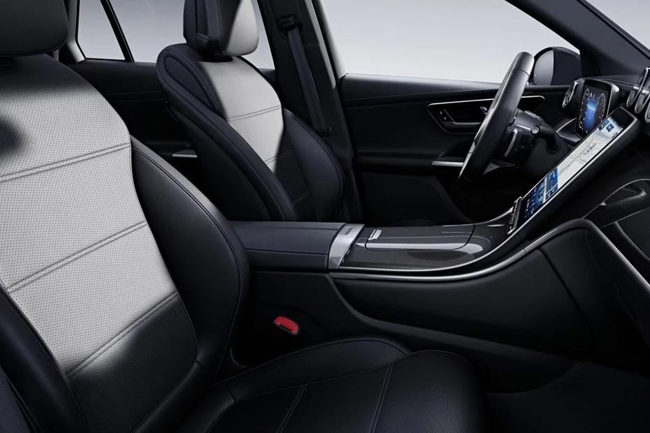 Mercedes Benz Glc front-seats view highlighting support, padding, and comfort